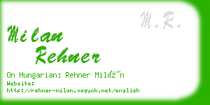 milan rehner business card